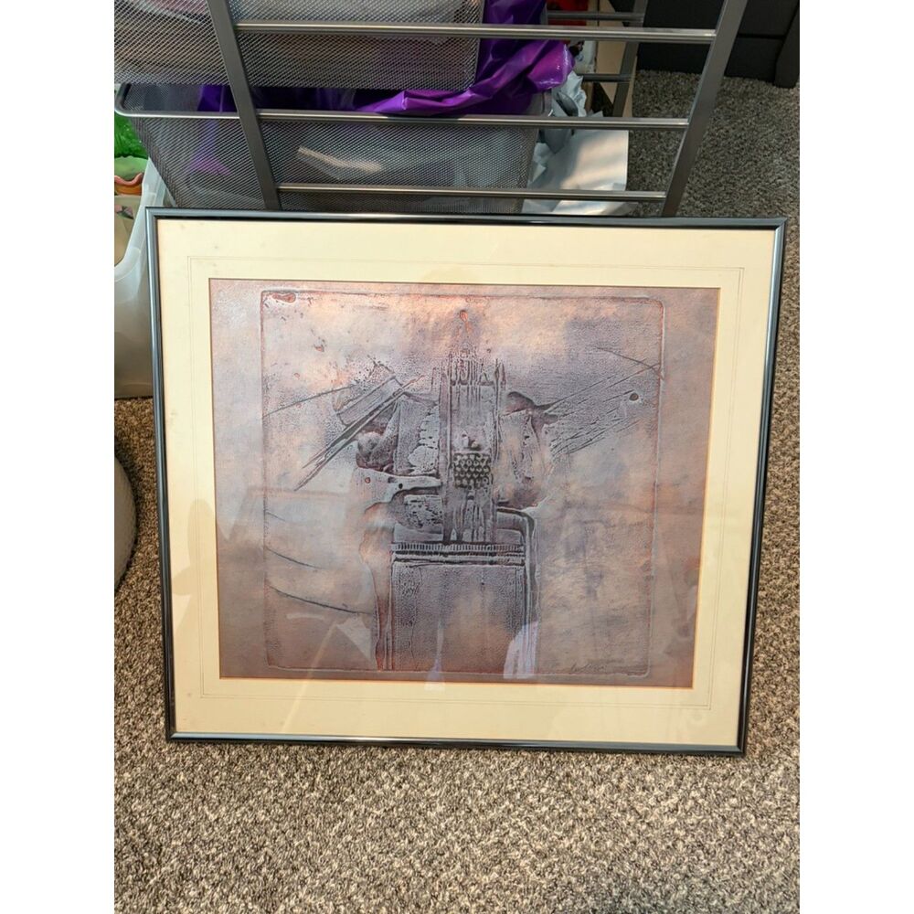 Su Allen Embossed Etching framed and matted